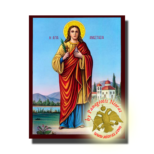 Saint Anastasia Neoclassical Orthodox Wooden Icon